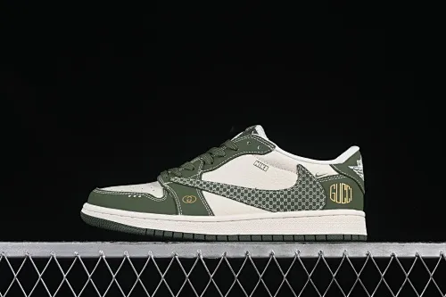 All categories Air Jordan Jordan series basketball shoes Air Jordan 1 Low High-end customized low-top sneakers Travis Scott x Fragment Design x Air Jordan 1 Low OG SP Joe 1 Gucci co-branded retro green low-top cultural casual sneakers LD2025-002